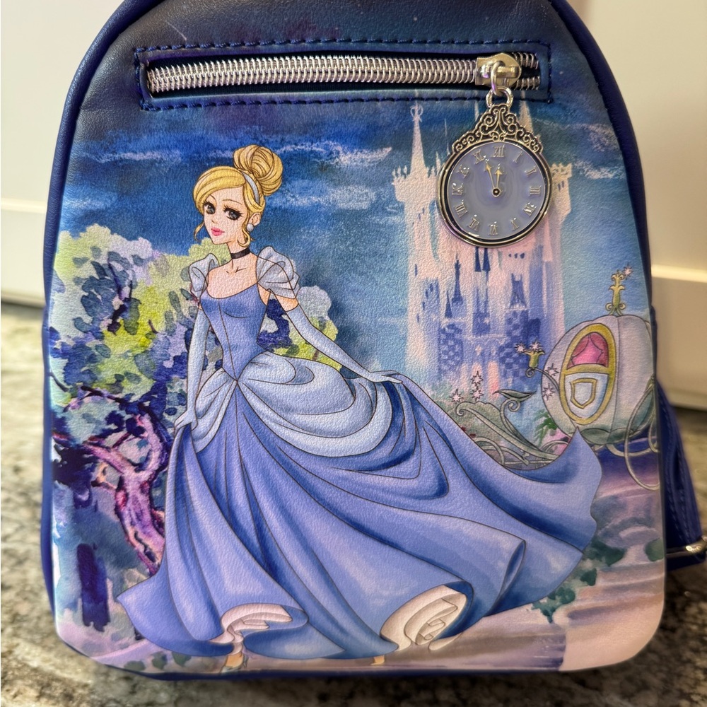 NWT Loungefly Disney Cinderella Illustration Castle Steps Mini Backpack
